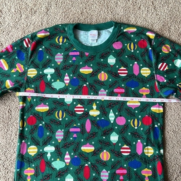 Hanna Andersson Holiday 2023 Ornament Print Green Long John Top Unisex Mens - Picture 6 of 7